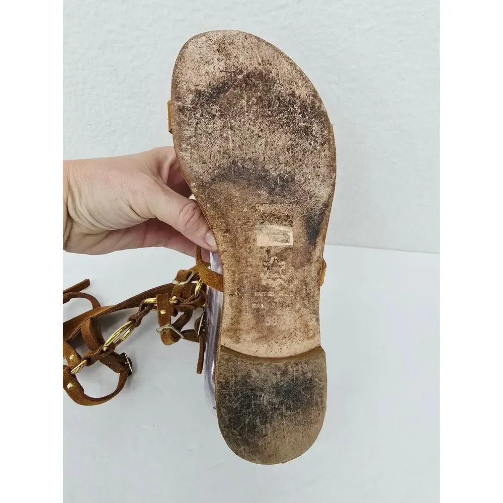 Free People Gladiator Road Trip Tall Sandals Leather Tan EU 39